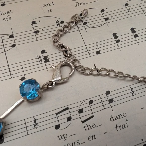 Vintage Blue Stone Choker Necklace - Picture 6 of 10